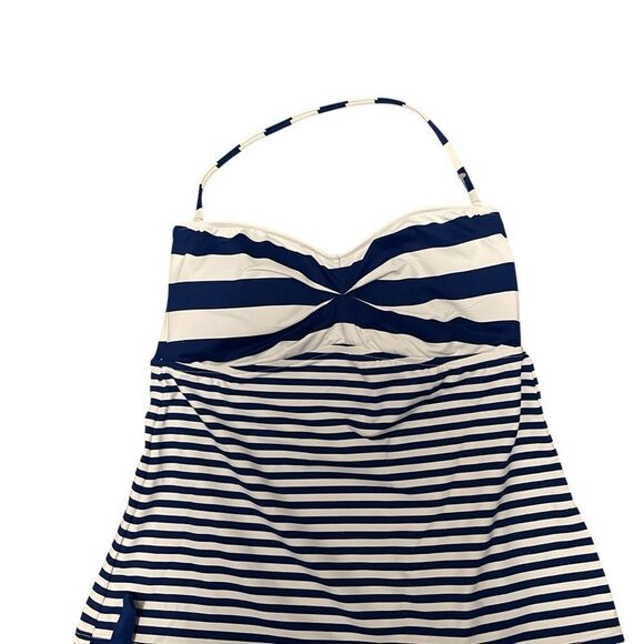 POLO Ralph Lauren Navy White Striped Nautical Tankini 2 Piece MED NWT - Picture 2 of 5